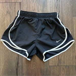 Nike Women's Black and White Athletic Shorts